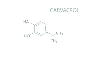 Carvacrol molecular skeletal chemical formula.	