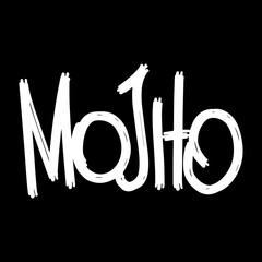 Handwritten fonts for alcohol bar menu words. Drink Names for your business. Bold chalky looking dynamic calligraphy work on the board. mojito