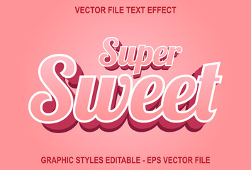 sweet text effect on pink background.