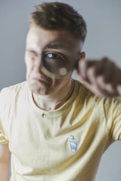 man with a magnifying glass