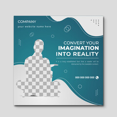 Social media post design template for Facebook and Instagram, Editable squire template for business use, creative post design with modern concept