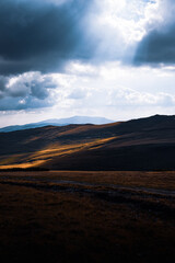 Sunset in the mountains. Carpathians, Romania	