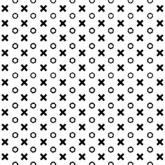 memphis style simple vector xo cute pattern , cross and circle.