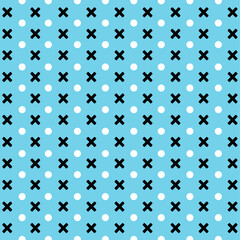memphis style simple vector xo cute pattern , cross and circle.