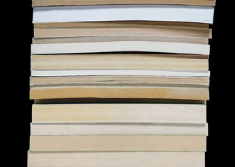isolated book stack on black background