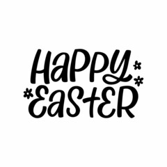 Hand drawn lettering quote. The inscription: Happy easter. Perfect design for greeting cards, posters, T-shirts, banners, print invitations.