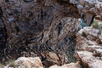 Inside view of the famous Keshet Cave, located in Adamit Park in Betzet Nature Reserve, Western Galilee, Northern Israel, Israel.