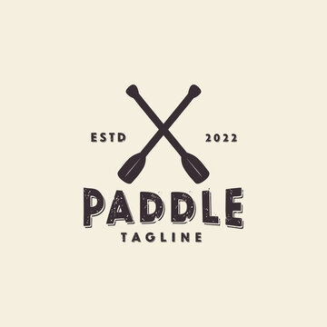  paddle boat river logo vector icon symbol illustration design