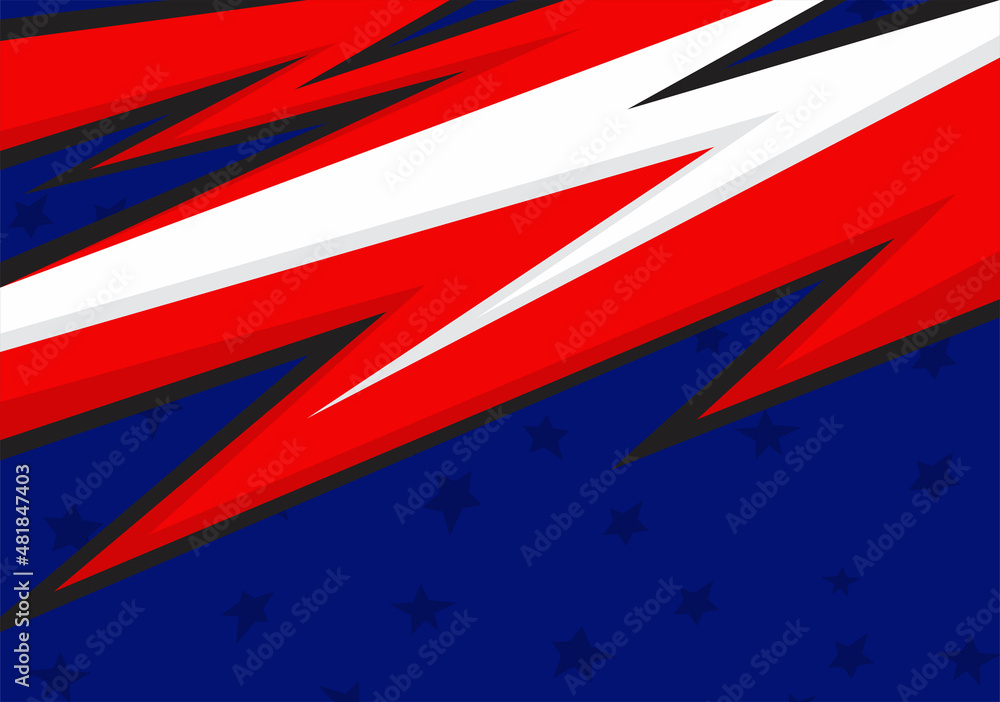 Poster abstract background with american flag theme with jagged zigzag line and some stars pattern