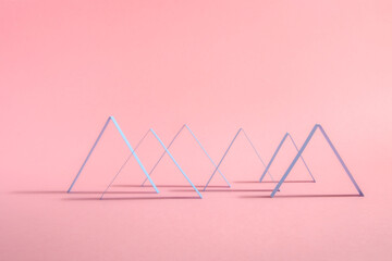 Zig Zags patterns on pink background