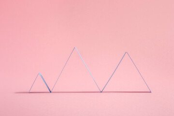Zig Zags patterns on pink background