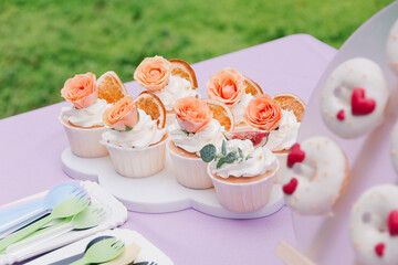 Dessert on the table at an outdoor party in Shanghai, China