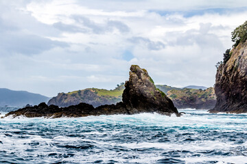 Views of the Islands from a charter boat. Bay of Islands, New Zeland