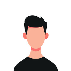 icon. guy. the male. black hair, no face.