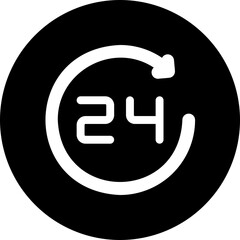 24 hours support glyph icon