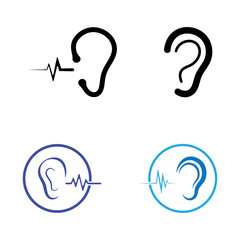 sense of  hearing  ear  icon logo vector design template illustration