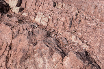 close-up of rock of reddish hue