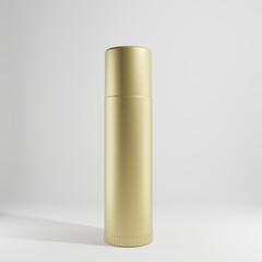 gold roll-on bottle cosmetic isolated a front view 3d render