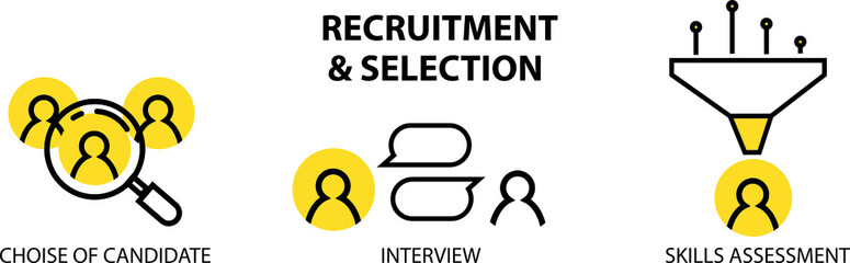 Recruitment and selection  concept icon. Checking candidates. HR abstract idea thin line illustration. Isolated outline drawing