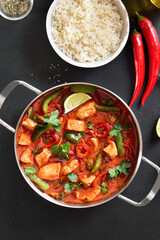 Thai style red chicken curry