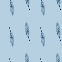 Feathers seamless pattern. Background feather of bird.