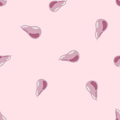 Abstract pear seamless pattern. Decorative background fruits.