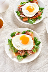 Open faced sandwiches