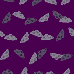 Cute clouds seamless pattern. Stylized children ornament.