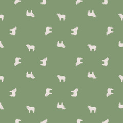 Fototapeta premium Seamless pattern of bull. Domestic animals on colorful background. Vector illustration for textile.