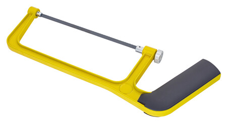 yellow Hacksaw isolated on the white