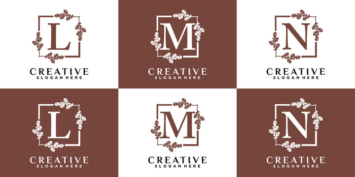 Monogram logo design initial latter LMN with style and creative concept
