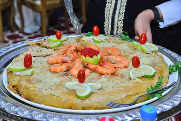 Moroccan fish pie, pastilla, served at weddings and events