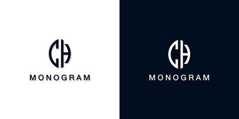 Leaf style initial letter CH monogram logo.