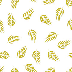 Fototapeta na wymiar Floral seamless with hand drawn color leaves. Cute autumn background. Tropic green branches. Modern floral compositions. Fashion vector stock illustration for wallpaper, poster, card, fabric, textile