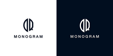 Leaf style initial letter DQ monogram logo.