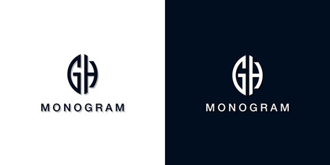 Leaf style initial letter GH monogram logo.