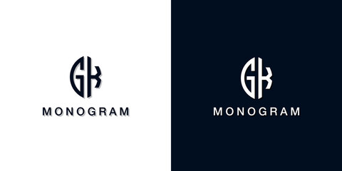 Leaf style initial letter GK monogram logo.