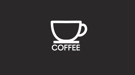 Coffee Cup Icon. Black and White isolated cup of coffee illustration