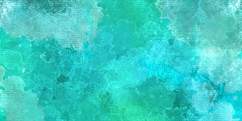 The abstract bright blue surface has a brush painted on the background for graphic design. Beautiful Sea Watercolor Background.