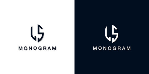 Leaf style initial letter LS monogram logo.