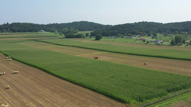 Farm Equipment in Cornfield (Summer in Wisconsin | Drone)