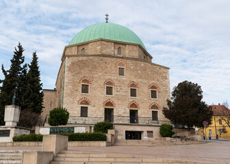 Mosque of Pasha Qasim on Szechenyi square in city of Pecs Hungary Europe