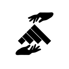 Home with Hand Logo icon isolated on white background