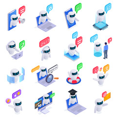 Chatbot Messenger Icons Set