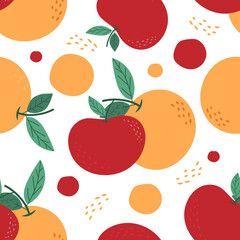 seamless pattern orange with apples