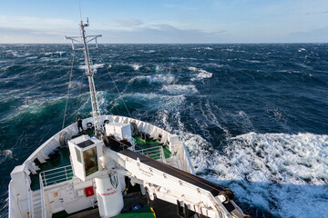 Rough sea in the Denmark Strait  (or Greenland Strait) in the North Altlantic Ocean between Iceland and Greenland.