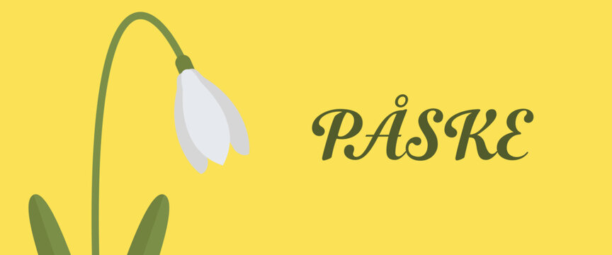 Gl&aelig;delig p&aring;ske baggrund. Vinterg&aelig;k blomst, vector