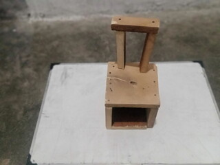 5-year-old child's craft in imagining the shape of a chair