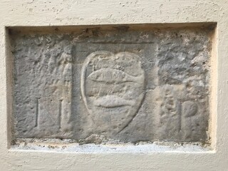 ancient bas relief on the wall