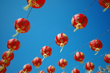 chinese lanterns in the sky